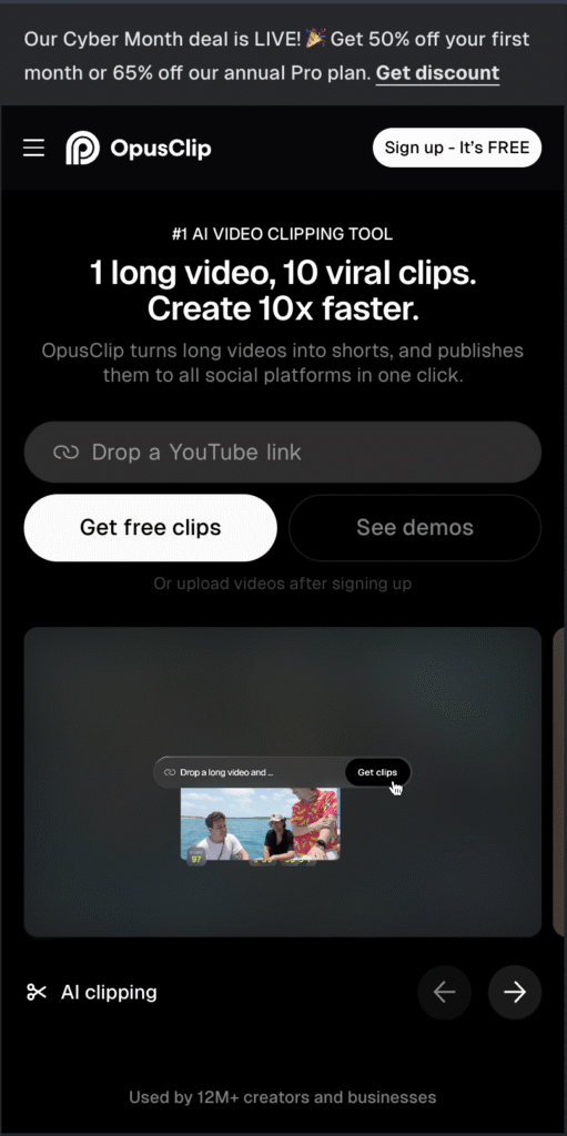 OpusClip interface best ai video editors 2025
