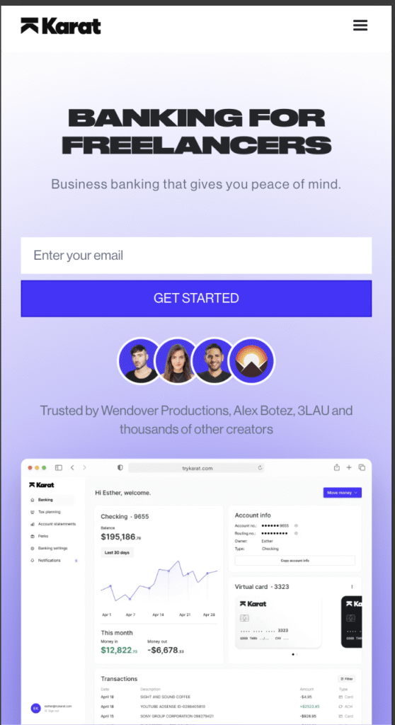 Karat Credit Card for Influencers